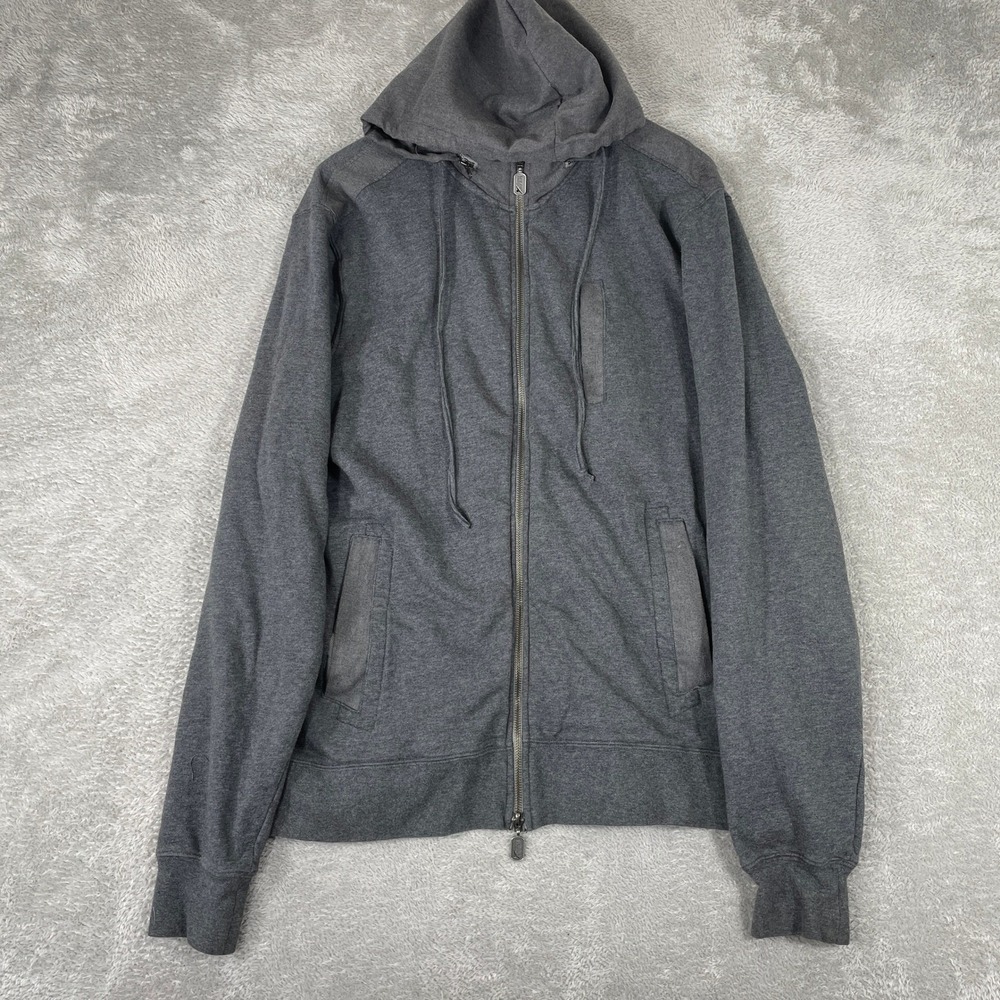 Elwood Zip Up Hoodie Mens XL‎ Gray Removable Hood Skater Streetwear Grunge
